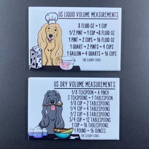 Afghan Hound Dog Measuring Chart Magnet Set Kitchen Cooking Baking Guide